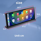 10.26-Inch Central Console Screen | CarPlay, Android Auto, 4K Dash Cam & 1080P Backup Camera