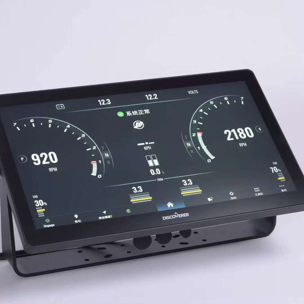 Discoverer features a large 19/22-inch screen that can be used as an extension screen for Garmin's fishing series.