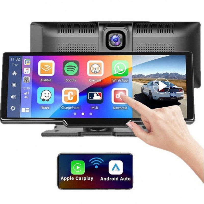 10.26-Inch Central Console Screen | CarPlay, Android Auto, 4K Dash Cam & 1080P Backup Camera