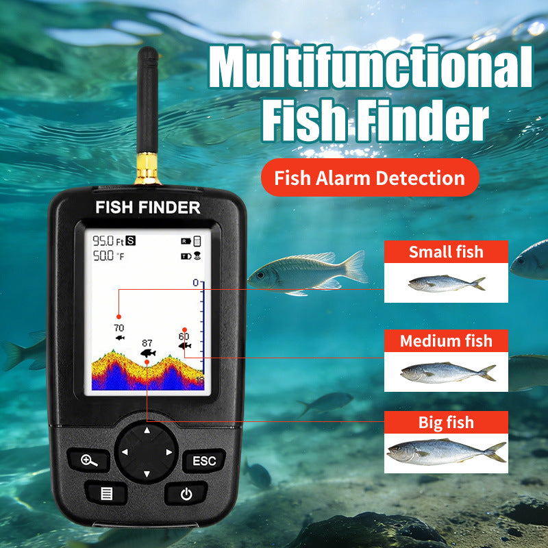FishFinder Sonar — High-Definition Color Visual Fish Finder, Underwater Fish Locator for Fishing