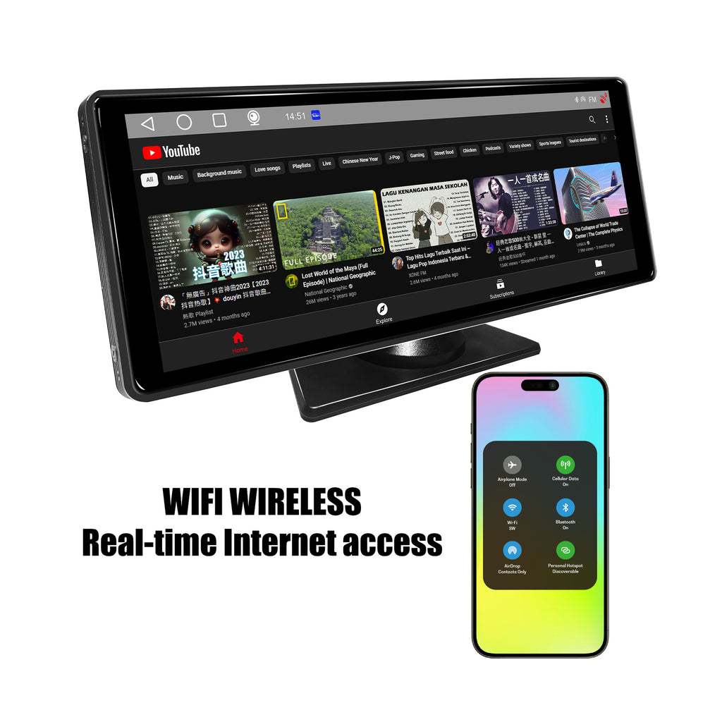 Cross-border 10.26-inch CarPlay dashcam, 4K car navigation system, Android smart car screen, portable screen