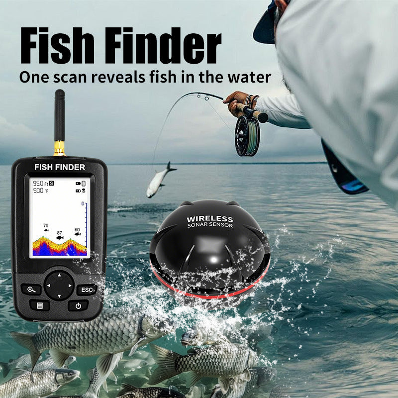 FishFinder Sonar — High-Definition Color Visual Fish Finder, Underwater Fish Locator for Fishing